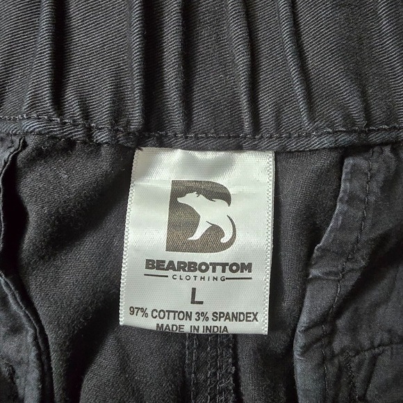 Bear Bottom Men Tapered Jogger Pants Large Black Casual Minimal Streetwear READ - Picture 6 of 12